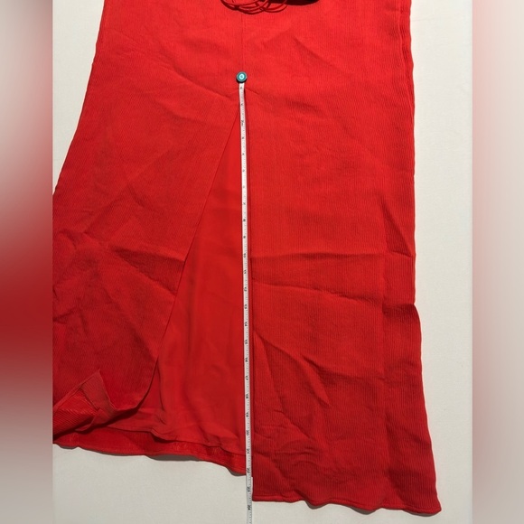 STAUD Gianna Front Keyhole Maxi Dress Ribbed Strappy cutout Papaya orange 14 - Picture 11 of 14